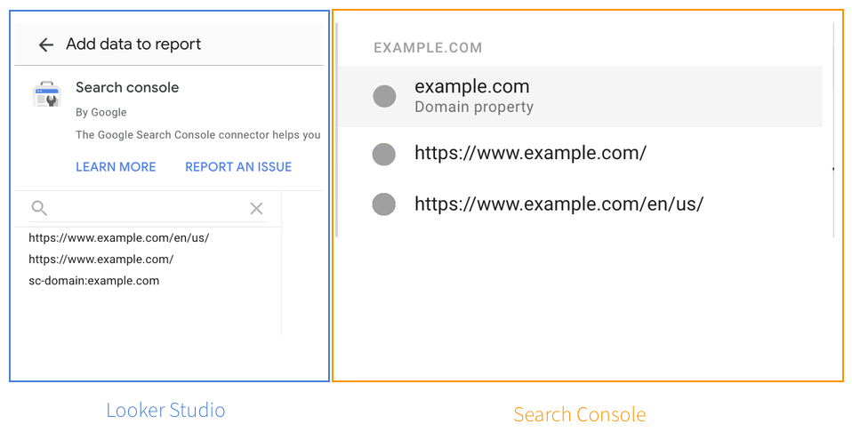 top bar in search console